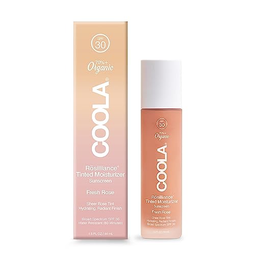 Coola Rosilliance SPF 30 BB+ Mineral Tinted Sunscreen, Sheer and Luminous Finish, 70 Percent + Organic and Dermatologist Tested, 44 ml