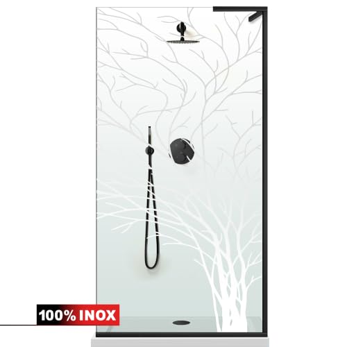 Mampara de ducha de vidrio transparente 80 cm Aqua Roy con tratamiento antical de 8 mm 3