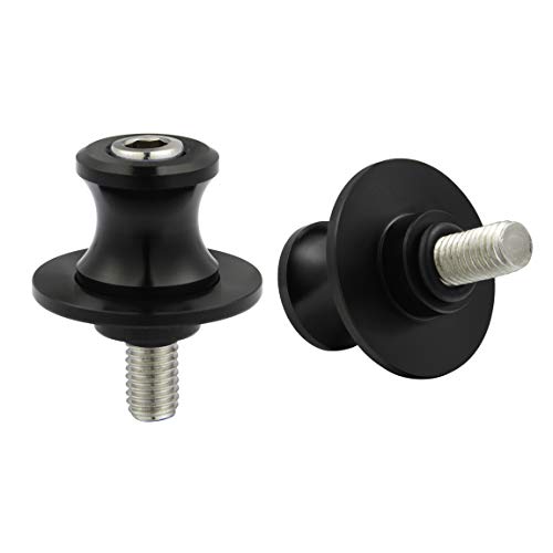 Pbymt 2Pcs 8Mm M8 X1.5 Motorcycle Swing Arm Spools Sliders Cnc Swingarm Stand Screw Compatible For Ducati Triumph Kawasaki Bmw Suzuki Honda (Black) #TOP4