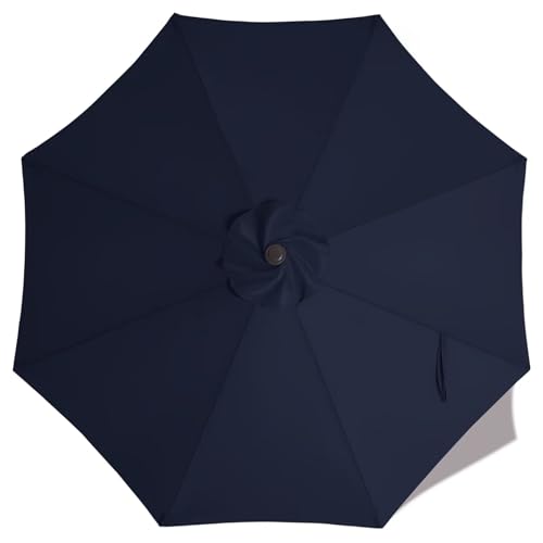 Image of ABCCANOPY 9ft Outdoor Umbrella Replacement Top Suit 8 Ribs (Navy Blue)