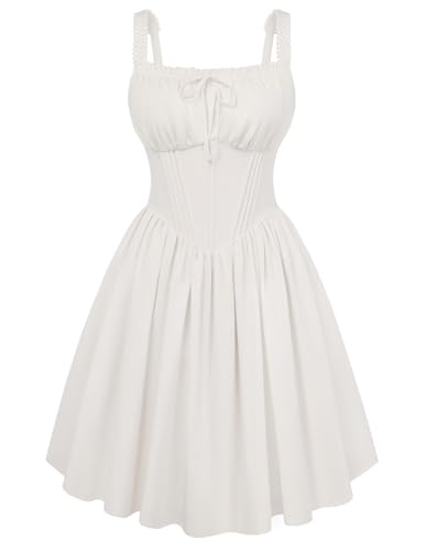 Mini robe trapèze vintage avec col carré et lacets style corset gothique chic