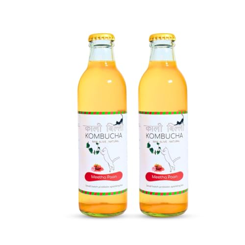 Image of KAALI BILLI Kombucha Meetha Paan, Pack of 2 | Fermented Tea, All Natural, Gut Healthy Drink | 2 x 250ml | Vegan, Preservative free, Low calorie, Low sugar