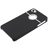 New Deluxe Black Case Cover W/chrome for Iphone 4 (AT&T only)