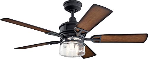 Kichler 310239Dbk Lyndon Patio 52 Outdoor Ceiling Fan W/Led Lights & Wall Control, Distressed Black #TOP8