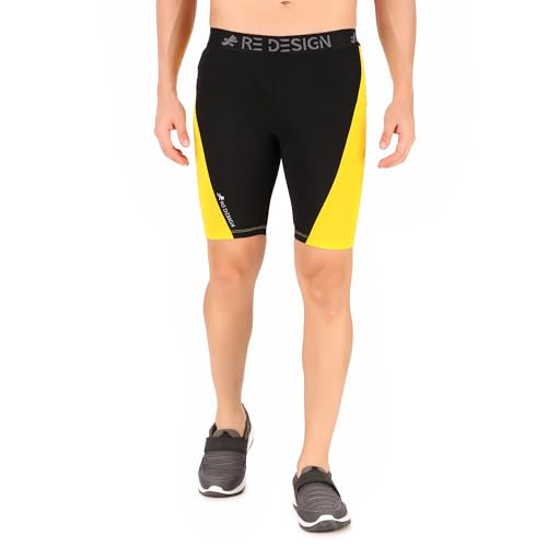 Image of Redesign Nylon Dual Color Compression Shorts for Multi-Sports with Back Zip Pocket