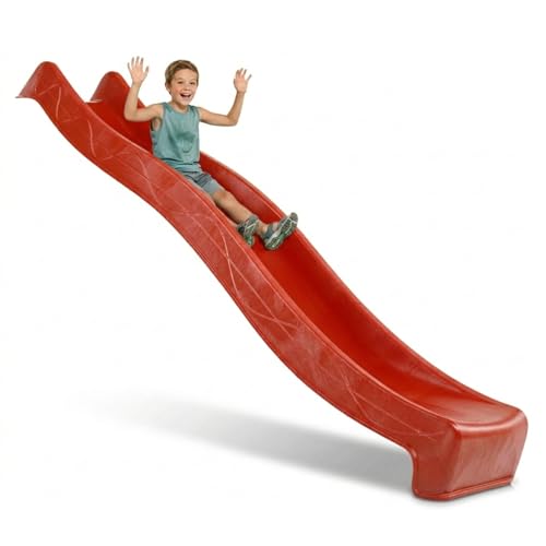 DEMMELHUBER Kinder Rutsche 2,90 m Outdoor Garten Spielgeräte, Rot