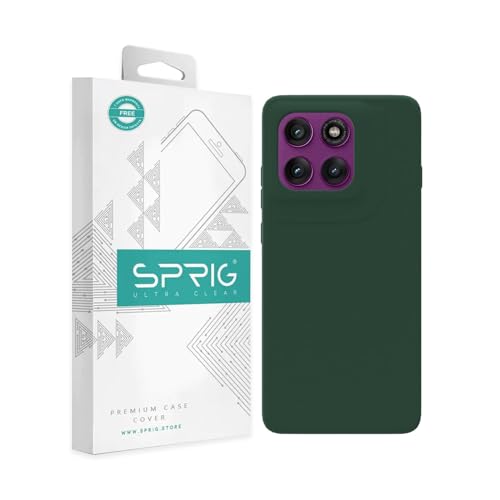 SPRIG Compatible with Moto Edge 60 Pro Premium SilkTone Back Cover Drop Tested Shock Proof Mobile Case for Men, Women, Boys and Girls with Camera Protection (Dark Green)