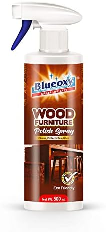 BLUEOXY Wood Polish |Furniture & Laminate| Cleaner| Polish |Cleanse Protects| Beautifies |Shiny Wood Furniture Surfaces| Gloss Finish| Orange Oil Base |Ecological Formulation| 500 ML| RTU Spray |QTY 1