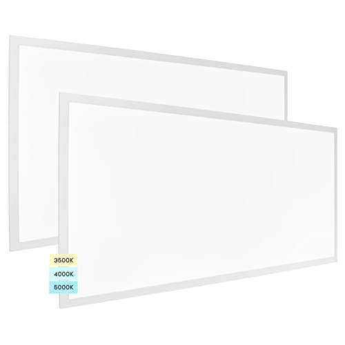 LUXRITE 2x4 FT LED Flat Panel Lights, 50W, 3 Color Selectable 3500K-5000K, 5500 Lumens, Recessed Drop Ceiling Lights, 0-10V Dimmable, 120-277V, Lay-in Fixture, IC Rated, Damp Rated, ETL, DLC (2 Pack) LUXRITE 2x4 FT LED Flat Panel Lights, 50W, 3 Color Selectable 3500K-5000K, 5500 Lumens, Recessed Drop Ceiling Lights, 0-10V Dimmable, 120-277V, Lay-in Fixture, IC Rated, Damp Rated, ETL, DLC (2 Pack)