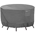 Vailge Round Patio Furniture Covers, 100% Waterproof Outdoor Table Chair Set Covers, Anti-Fading Cover for Outdoor Furniture Set, UV Resistant, 96"DIAx28"H, Grey