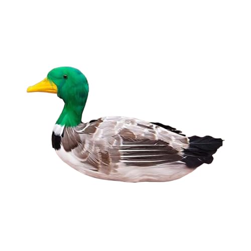 AlluraPet Realistic Duck Simulation Model Ornament Artificial Feather Prop for