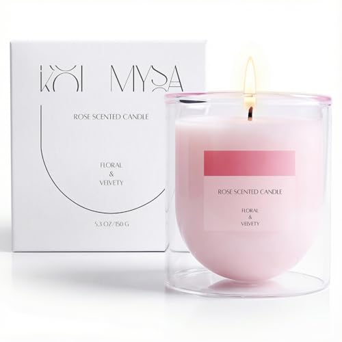 Rose Scented Candles, Pink Floral Aromatherapy...