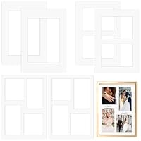6 Stk Passepartout, Foto Rahmen Halterungen, alterungsbeständige Schrägschnitt Passepartouts, Weiß Innen für Bilder Kunstdrucken Fotos, Präsentation & Schutz Ihrer Bilder und Fotos für Fotos, Postkart