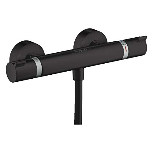 hansgrohe Ecostat Comfort - Mitigeur de douche thermostatique, Robinet de douche apparent avec arrêt de sécurité (SafetyStop) à 40°C, Thermostat rond, 1...