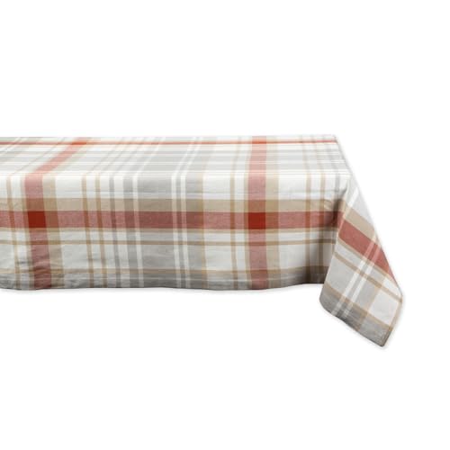 DII Thankful Autumn Collection Fall Tabletop Decoration, Square Tablecloth, 52x52, Cozy Picnic Plaid - image 1