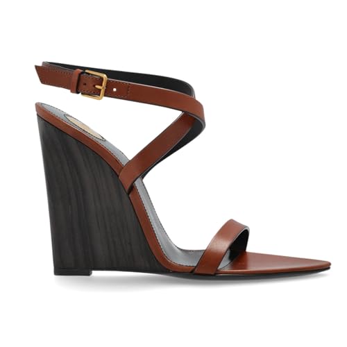 Goolita Open Pointed Toe Wedge Heels For Women Buckle Ankle Strap Heeled Sandals Sexy Slingback Party Dress Strappy Sandals2