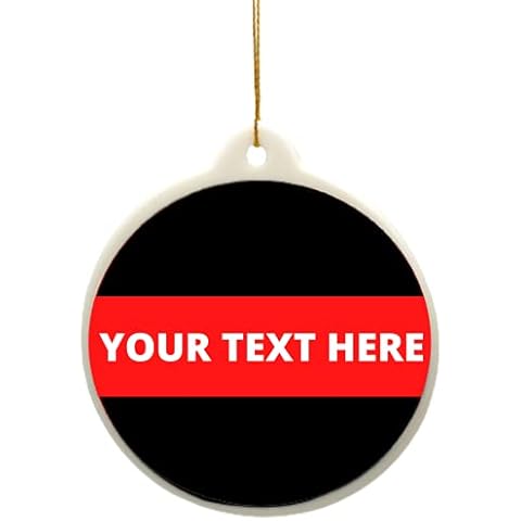 Thin Red Line Reflective Firefighter - Fire Department Ceramic Ornament - Gift SET OF THREE Cover
