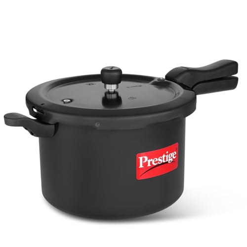 Prestige Svachh Hard Anodised Aluminium Outer Lid Pressure Cooker, 7.5 Litre, Black, 7.5 Liter