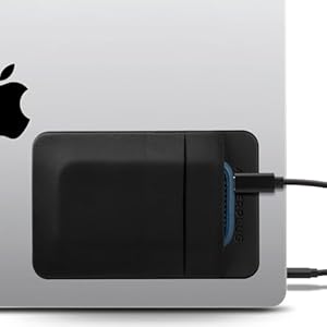Afterplug 2-Fächer Haftende Festplattenhalterung für Laptop, Aufklebbare Tasche für externe portable SSD, HDD, schlanke Maus und Kabel (Klein - passt für SSD)