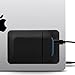 Afterplug 2-Fächer Haftende Festplattenhalterung für Laptop, Aufklebbare Tasche für externe portable SSD, HDD, schlanke Maus und Kabel (Klein - passt für SSD)