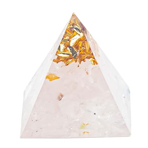 DECORN Piramide di Cristallo curativo Messa a Terra della Piramide di Pietra Protezione Generatore di energia positiva per Reiki, Meditazione, Equilibrio dei Chakra, 30MM,Rose Quartz