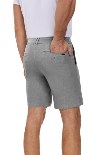 Men's Cotton Summer Beach Shorts Classic Fit Flat Front Stretch Solid Chino Golf Shorts2