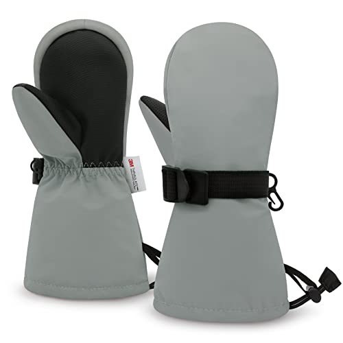 Olreco Toddler Snow Gloves Toddler Mittens Waterproof Kids Ski Gloves Thinsulate Baby Toddlers Winter Mittens for Kids 1-7Y