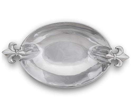 Arthur Court Designs Aluminum French Lily Oval Bowl 16 inch x: 9 inch