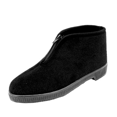JOMIX Pantofole Uomo Invernali Calde Ciabatte Inverno Casa Chiuse con Cerniera Comode Antiscivolo Scarpe da Casa per Anziani Made in Italy ITU2518 Nero 42