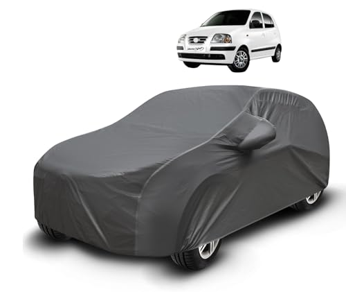 Image of Auto Hub Waterproof Car Cover Compatible with Santroo Xing (Model : 2019-Till Date) with Mirror Pockets, Soft Cotton Lining, Santroo Xing Car Cover Waterproof, Grey