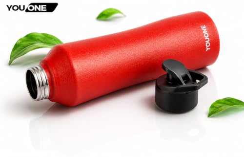 Image of YOUONE Stainless Steel 1000 ML Water Bottle (Red Charcoal)