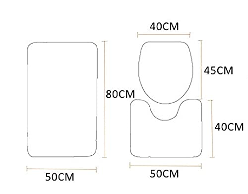 ZFSZSD Badgarnitur Badematten Set Lila Blume 3 Teilig Set Badteppich passend zu rutschfestem WC-Sitzbezug, Badematte… – Bild 3