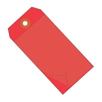 TapePlanet Self-Laminating Tags 10 mil Vinyl 100 Per/Case 4 3/4" x 2 3/8", Red