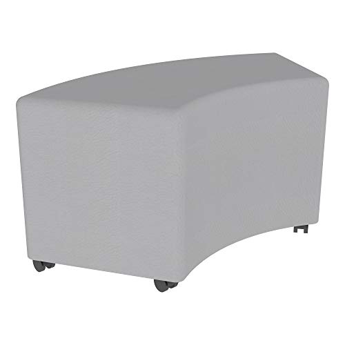 Image of Sprogs 18 inch H Structured S-Curve Stool -Flexible Modular Collaborative Soft Seating for Office, Home, Lounge and School Classrooms with Durable Frame & Set of 2 inch Casters Add-on -Yellow