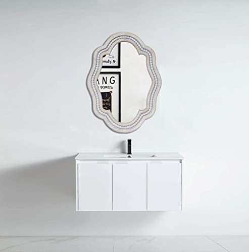 image for PARISLOFT Decorative Mirror with Unique Designed, Vintage Mirror Enhan