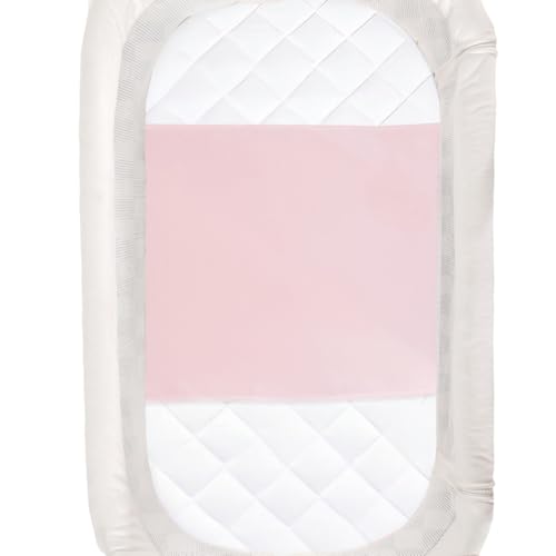 Image of PROMEED 100% Mulberry Silk Bassinet Sleeve for Baby Bald Spots, Preminium 23 Momme Silk Bassinet Half Sheet for Baby Hair Loss (Pink)