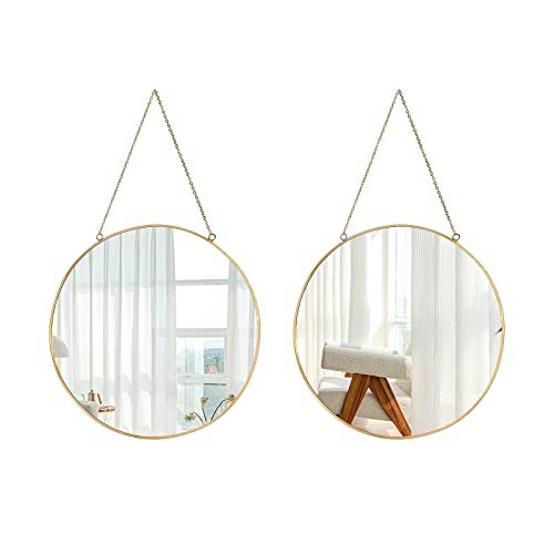 Tlbtek 2 Pcs Round Mirror Wall Decor, Gold Wall Mounted Mirrors Decorative For Living Room,Bathroom,Bedroom,Farmhouse,Entryway,Dining Room #TOP14