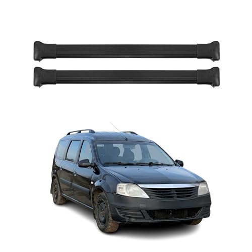 OMAC Barres de Toit en Aluminium pour Dacia Logan MCV mk1 2006-2012 – Charge Max 75 kg – 2 Barres Noir