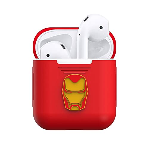 Narym Silicone Case With Avengers Character Compatible With Airpods 1 & Airpods 2, Iron Man, Red #TOP1