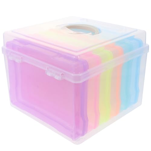 ibasenice Boîte de Rangement pour Photos 1 Set Pratique 6 Compartiments en Pp Multi-fonctionnelle et Anti-poussière, pour Accessoires et Tissus