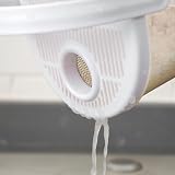 Rice Washer Strainer Bowl with Top Drainer, Microporous Small Colander Washing Bowl Rice Cleaner Strainer Colander for Washing Rice, Multigrain, Beans & Small Grain Food