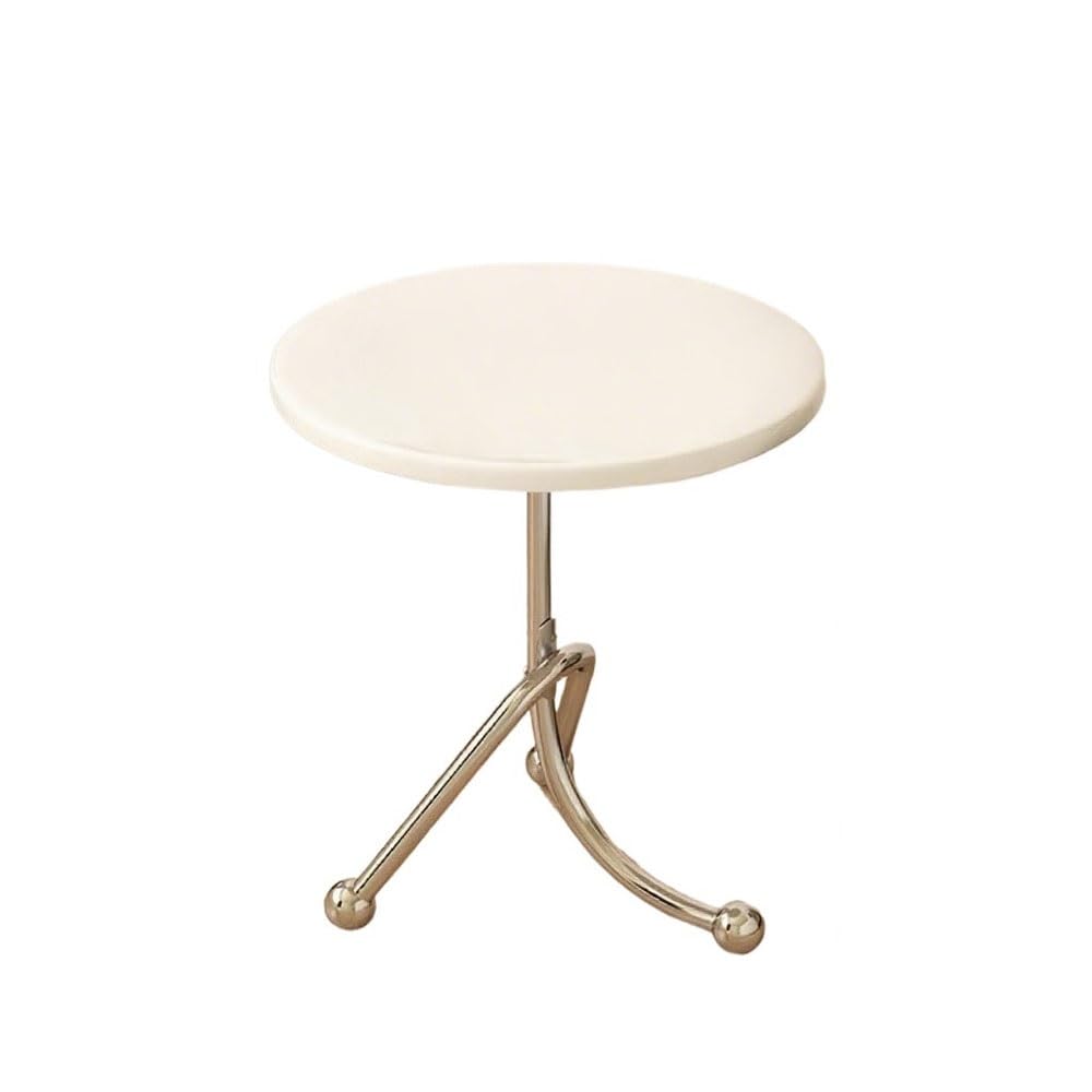 ZTHYSHOZ Coffee Table Retro Small Tea Table Round Sofa Side Balcony Bay Window Bedside Storage Rack(White,Small)