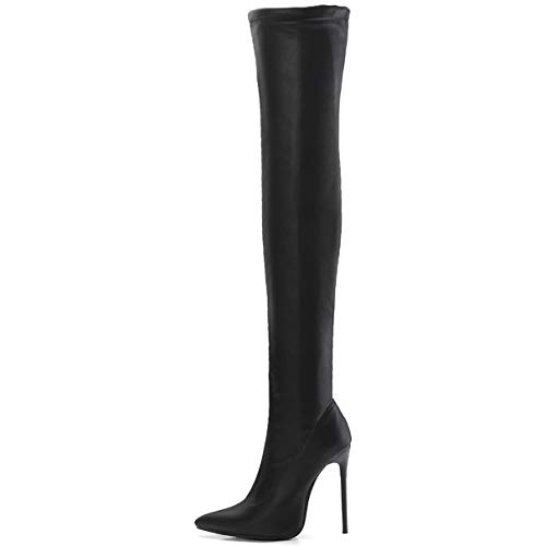 LUXMAX Stivali Donna sopra al Ginocchio con Tacco