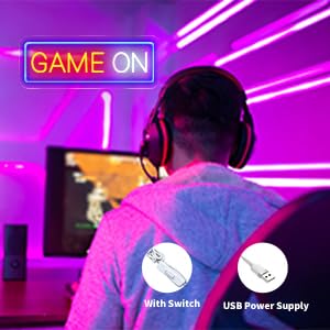 Amazon.co.jp: ゲームネオンサイン Game Onネオン LEDネオンライト USB