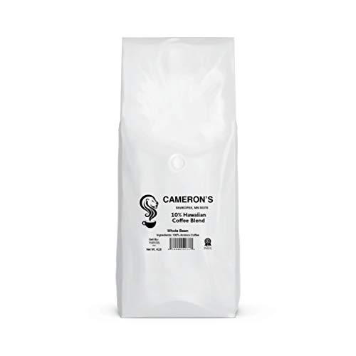 Cameron's Coffee Roasted Whole Bean Coffee, 10% Hawaiian Coffee Blend, 4 Pound