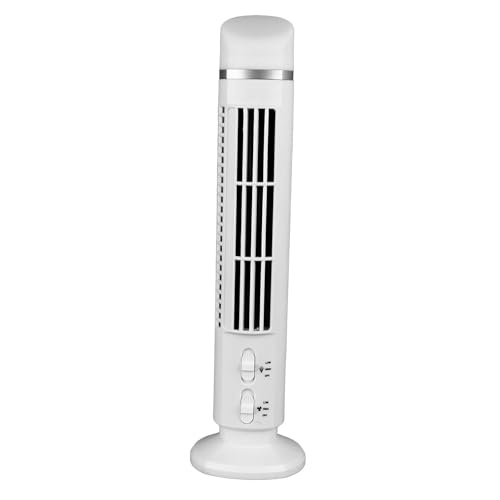 Fockety Ventilador de Torre, Ventilador de Escritorio Pequeño Portátil USB Oscilante de 90 Grados con Luz Nocturna, Ventilador Personal de 13 Pulgadas, Ventilador de Mesa sin Aspas de