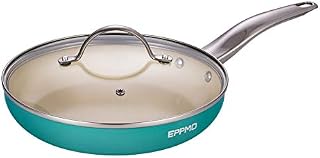 12 Inch Nonstick Frying Pan With Stainless Steel Handle,Ceramic Fry Pan With Lid