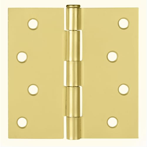 Design House 181644 10-Pack Hinge 4", SQ Satin Brass, 10, 4 x 4 Standard - Image 2
