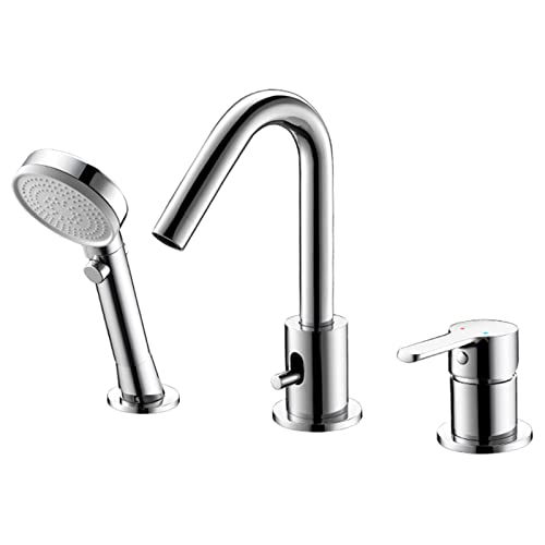 Robinet de baignoire pour chambre et suite parentale avec douchette fluide en laiton chromé