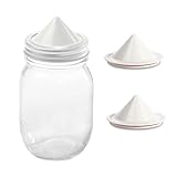 Culinesco Ergo Spout Mini for mason jars, oil and vinegar cruet, soy sauce spout, melted butter dispenser (Pack of 2) (Classic White)